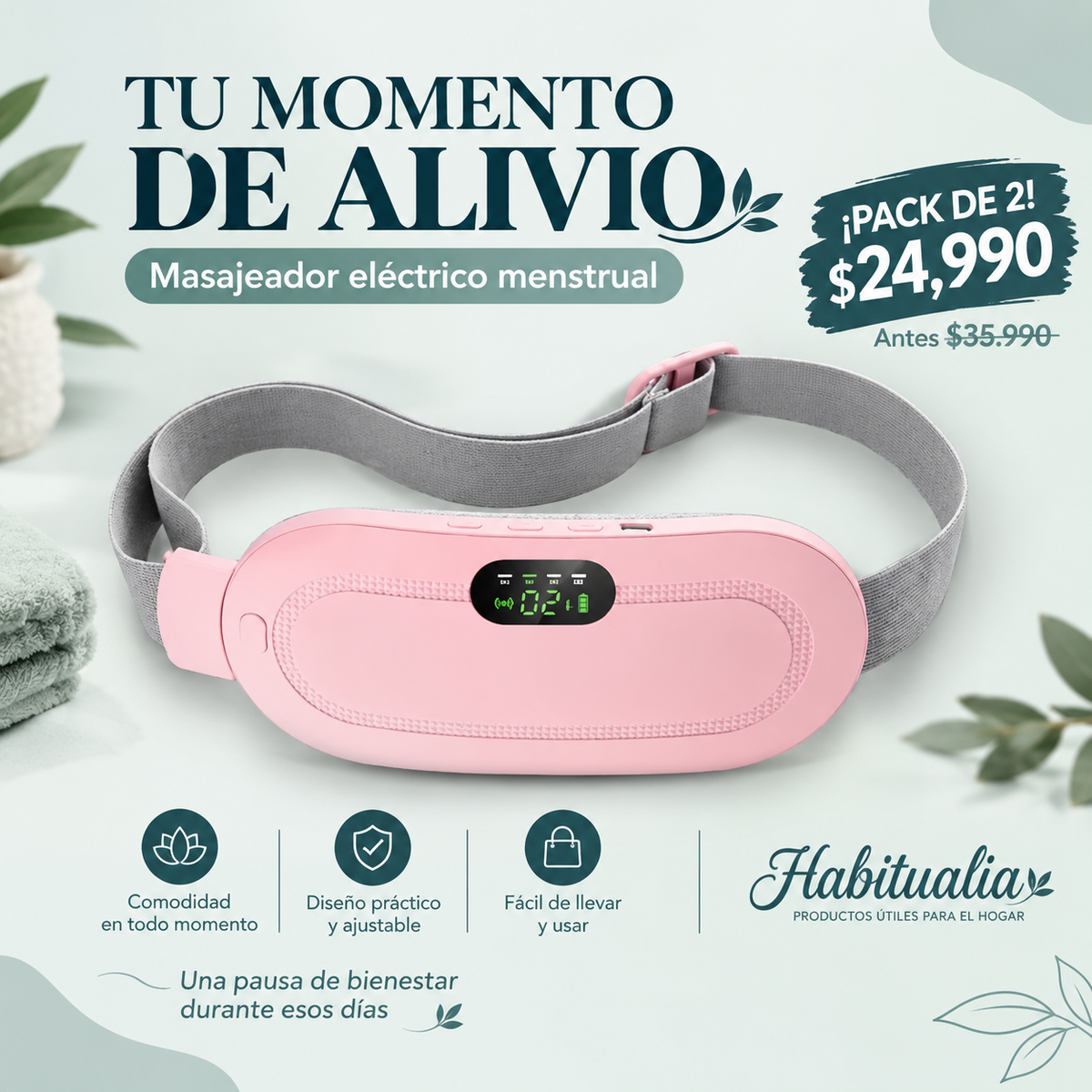 Masajeador eléctrico menstrual (pack de 2)