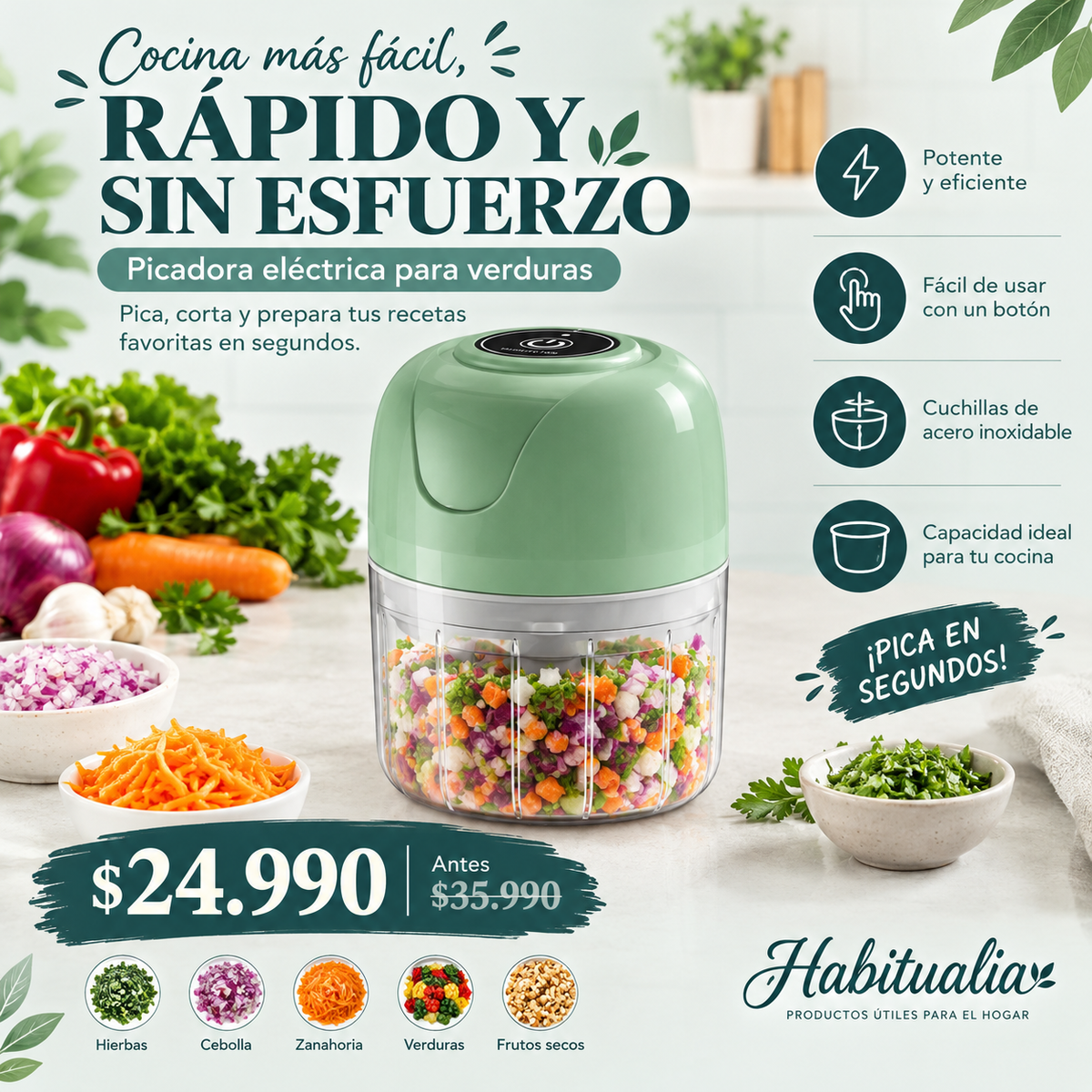 Picador de verduras eléctrico